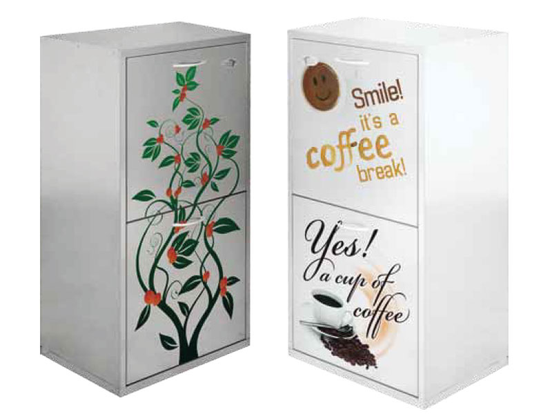 Mobileco Kit Caffè – kit in lamiera con 2 cassetti – BIANCO